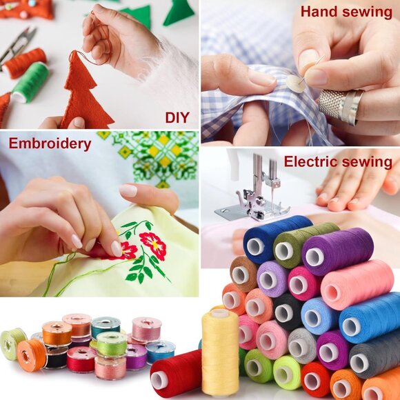 72pcs Sewing Thread kit, 36 Colors Sewing Machine Threads, Prewound Bobbins Sewi - Picture 7 of 7